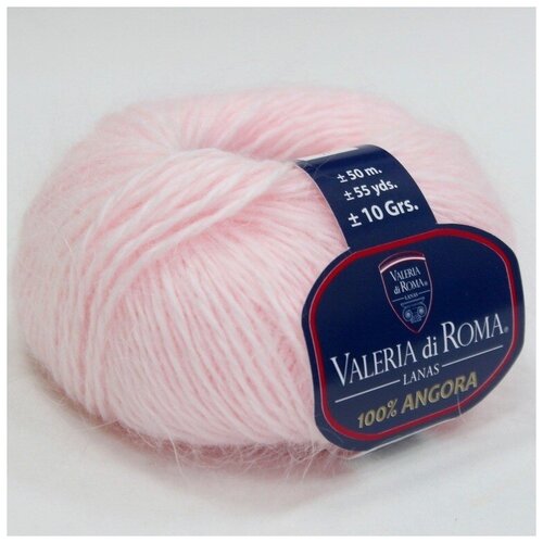 Пряжа Angora 100 Valeria di Roma цвет 002 розовый, 3шт*(50м/10г), 100% пух кролика