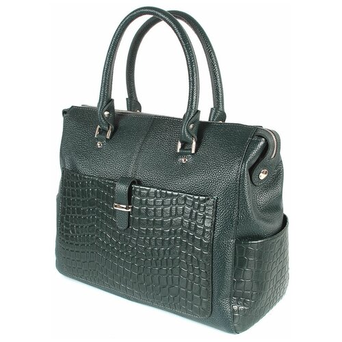 фото Сумка/сумка женская/натуральная кожа/mayger/а-дс-892/темно-зеленый/модель шоппер/без плечевого ремешка