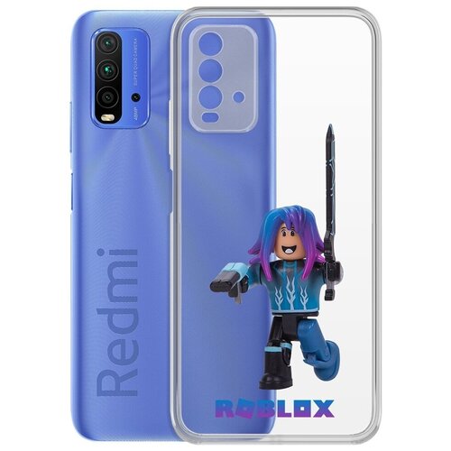 Чехол-накладка Krutoff Clear Case Roblox-Паркурщик для Xiaomi Redmi 9T чехол накладка krutoff clear case roblox ниндзя ассасин для xiaomi redmi 9t