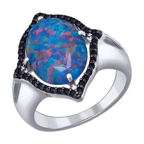 фото Серебряное кольцо sokolov 83010011 с фианитом и опалом diamant-online