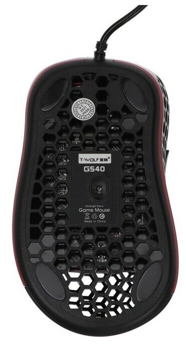 Мышь T-WOLF G540 MB-1.4, игровая, оптическая, с подсветкой, 3200 dpi, 1.5 м, USB, черная