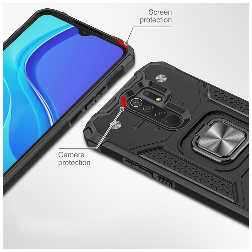 Противоударный чехол Legion Case для Xiaomi Redmi 9 черный
