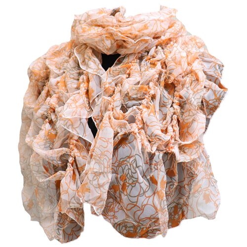 Шарф Crystel Eden,150х30 см, оранжевый, белый шарф crystel eden 185х55 см оранжевый