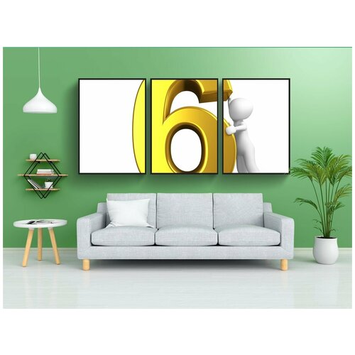 фото Набор модулных постеров для интерьера "номер, платить, цифра" 60x90 см. в тубусе, без рамки lotsprints