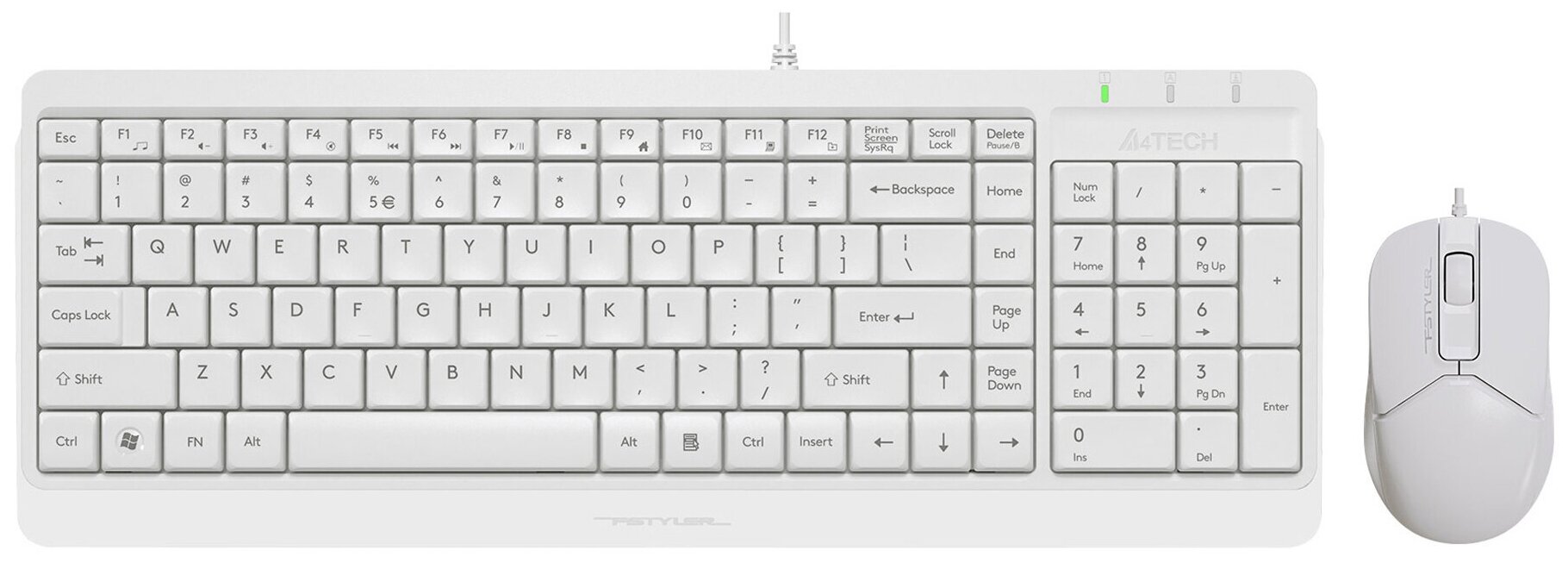 Клавиатура мышь A4Tech Fstyler F1512 клавбелый мышьбелый USB