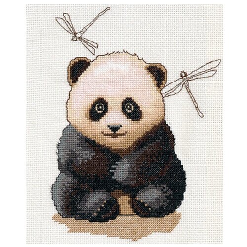 фото Набор для вышивания мулине нитекс арт.0123 бэби панда 18х20 см