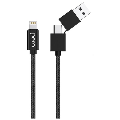 Аксессуар Pero DC-07 Universal 2in1 USB-A/PD - Lightning 1.0m PRDC-07UTL1MB аксессуар pero dc 07 universal 2in1 usb a pd type c 1 0m prdc 07utt1mb