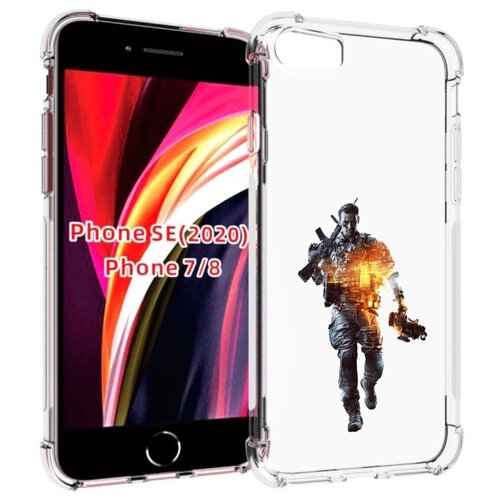 Чехол MyPads Battlefield-4 мужской для iPhone 7 4.7 / iPhone 8 / iPhone SE 2 (2020) / Apple iPhone SE3 2022 задняя-панель-накладка-бампер