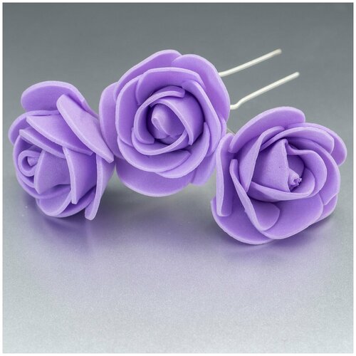 фото Нежные свадебные шпильки для прически невесты "любимые розы" с цветочными бутонами из мягкого латекса, набор из 10 штук свадебная мечта