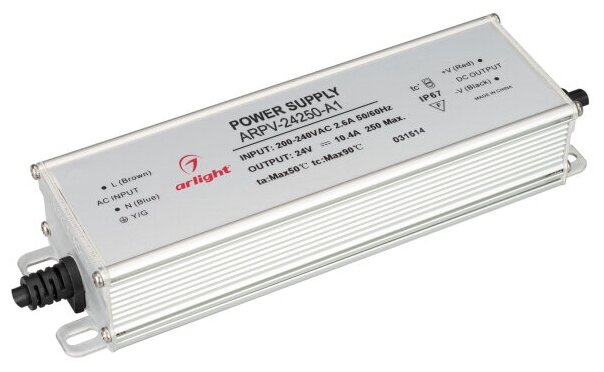 Блок питания ARPV-24250-A1 (24V, 10.4A, 250W) (Arlight, IP67 Металл, 3 года)