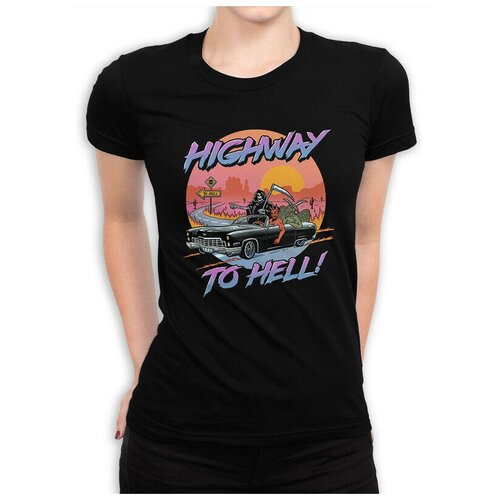 Футболка Design Heroes AC/DC - Highway to hell Женская Черная XL