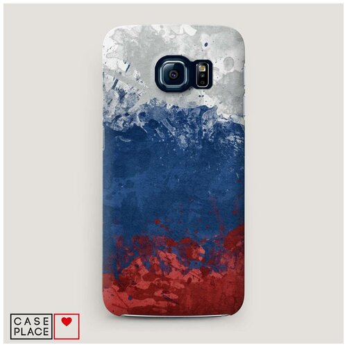 фото Чехол пластиковый samsung galaxy s6 флаг россии неровный case place