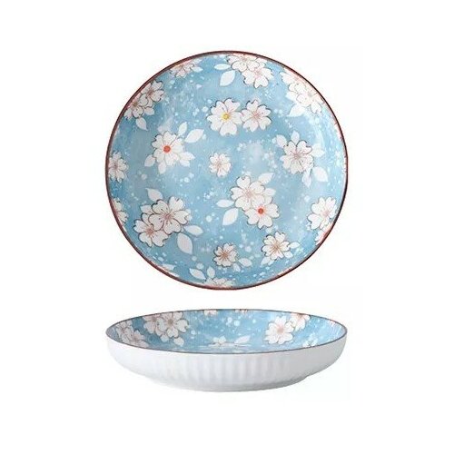 Тарелка ZDK Kitchen, Japanese Collection, цвет голубой, D18см