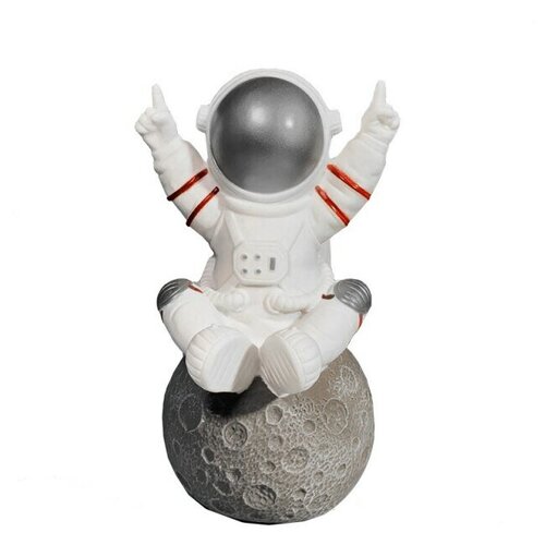 Bluetooth колонка астронавт, космонавт на луне, USB, SD, серебряный