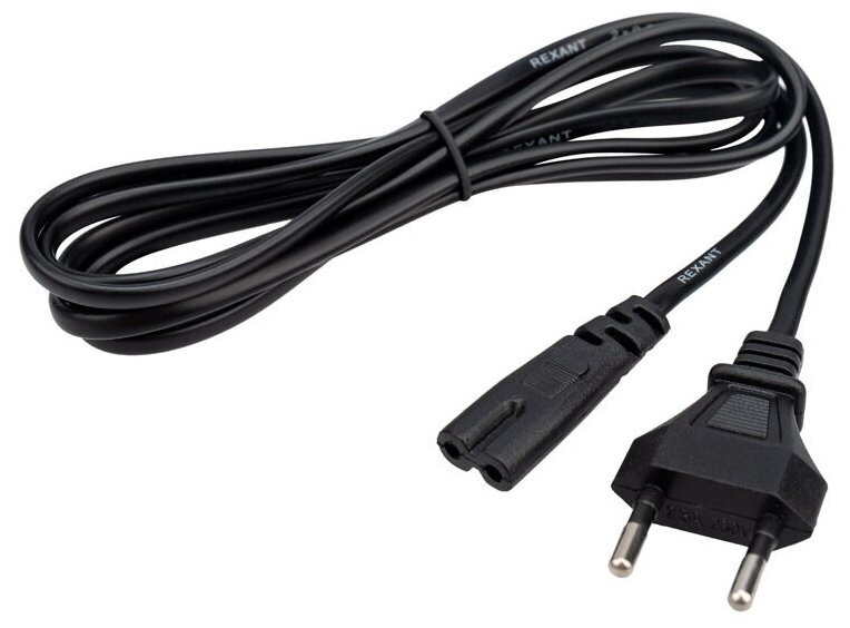 Сетевой шнур вилка-евроразъем С7 кабель 2x05 мм 3 м (для питания ноутбука) PE пакет