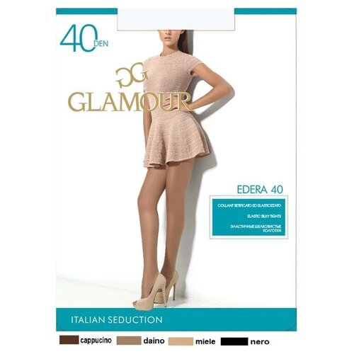 Колготки  Glamour Колготки женские капроновые, GLAMOUR Edera 40 ден, цвет чёрный (nero), размер 5, черный