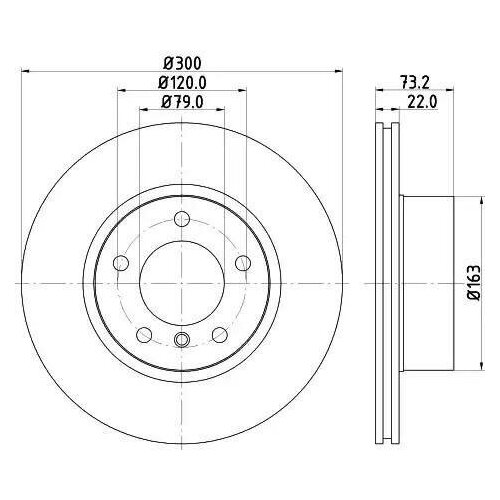 BEHR-HELLA 8DD355118041 Тормозной диск с покрытием, передняя ось