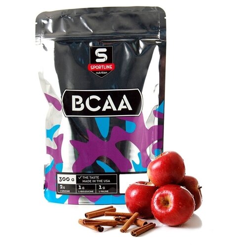 BCAA Sportline Nutrition 2:1:1, яблоко-корица, 300 гр. cybermass bcaa 2 1 1 300 гр яблоко