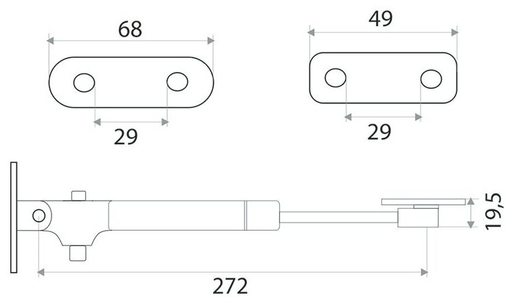 Газлифт Trodos 80N с доводчиком, 2 шт в комплекте - фотография № 2