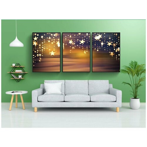 фото Набор модулных постеров для интерьера "звезды, рождество, свет рождества" 60x90 см. в тубусе, без рамки lotsprints