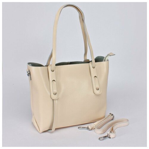 фото Сумка женская натуральная кожа jrp-1991-220, 1отд+карм/перег, плечевой ремень, бежевый sale 239291 аделия