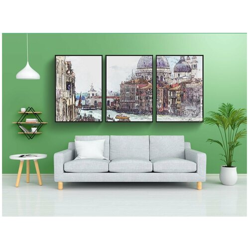 фото Набор модулных постеров для интерьера "венеция, италия, канал" 60x90 см. в тубусе, без рамки lotsprints