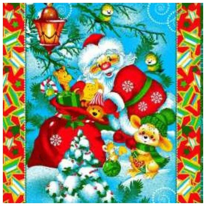 Полотенце вафельное Дед Мороз 45х60см, 150г/м, 100% хлопок - фотография № 4