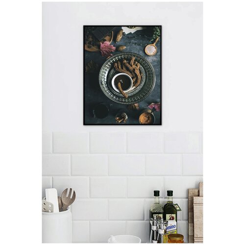 фото Постер для кухни в черной рамке postermarkt "тарелка", 50х70 см
