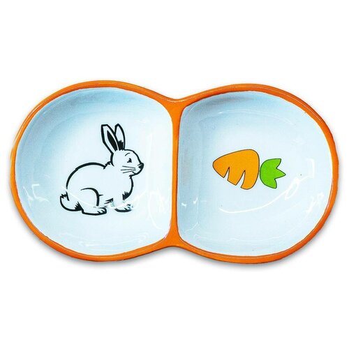 Миска для грызунов MR.KRANCH двойная оранжевая 2*50