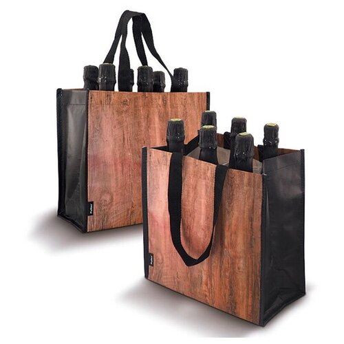 фото Сумка для переноски на 6 бутылок вина pulltex wood wine bag