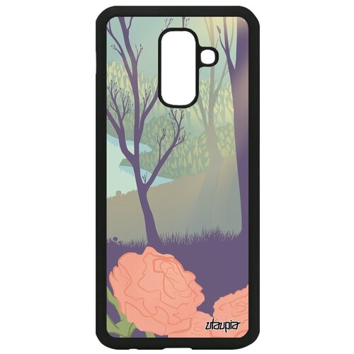 фото Модный чехол на смартфон // galaxy a6 plus 2018 // "лесные розы" дерево свет, utaupia, цветной