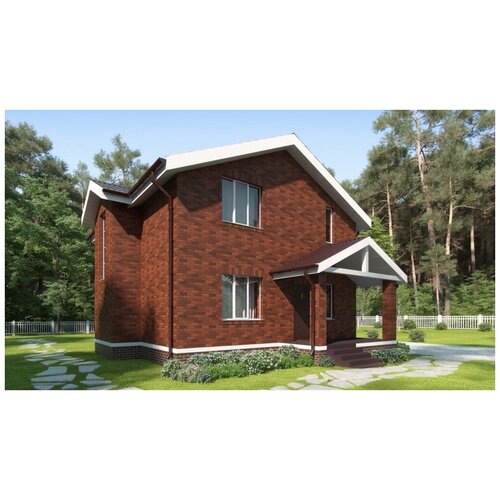 Проект жилого дома STROY-RZN 15-0017 (140,75 м2, 8,7*10,26 м, керамический блок 440 мм, облицовочный кирпич)