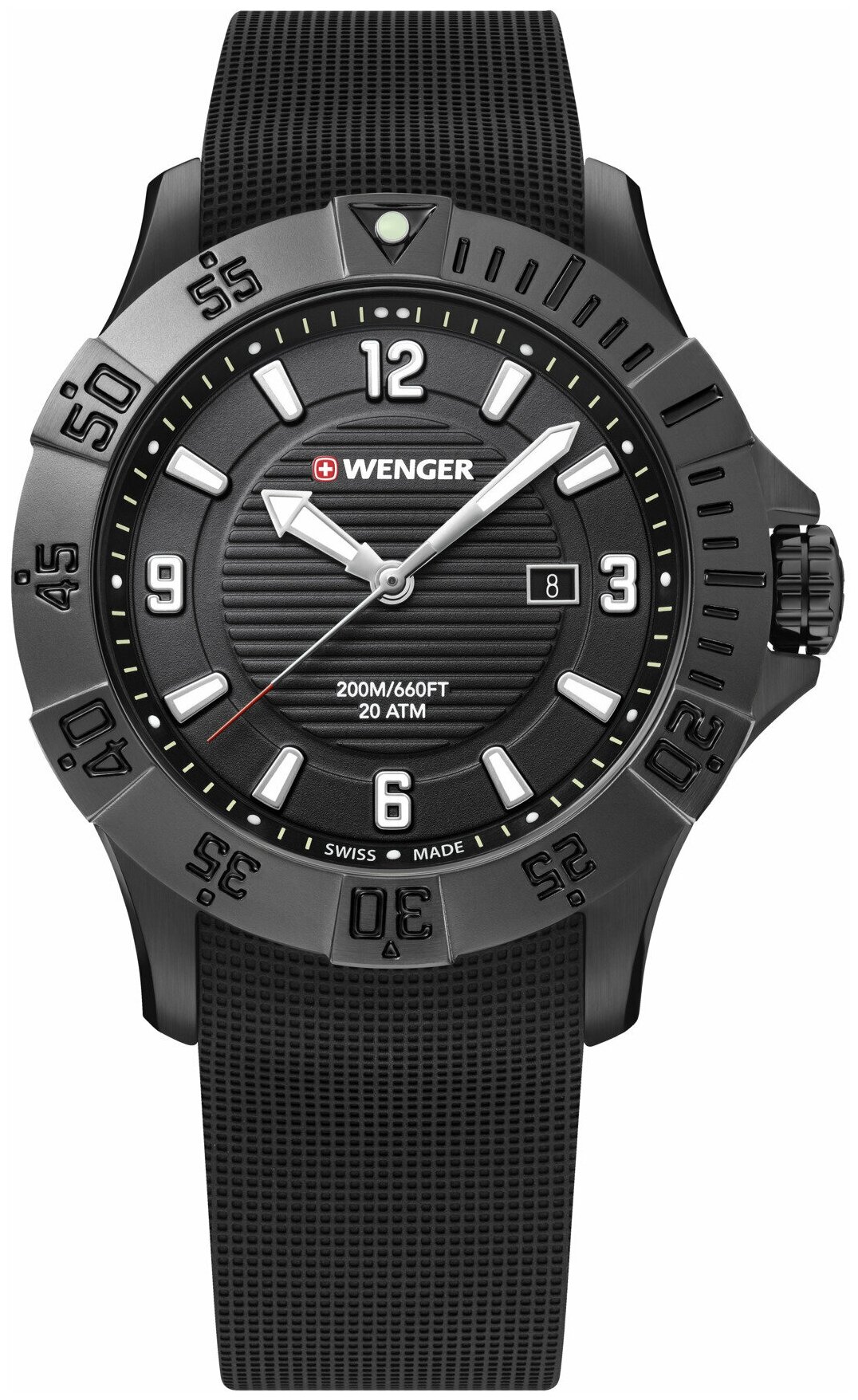 Наручные часы WENGER Швейцарские наручные часы Wenger 01.0641.134, черный