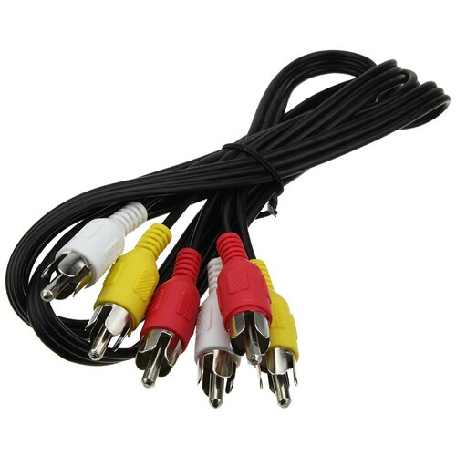 шнур 3rca 3rca 1 3м gold Шнур 3RCA-3RCA 1.2м APH-124c-1.2 3*D2.3мм