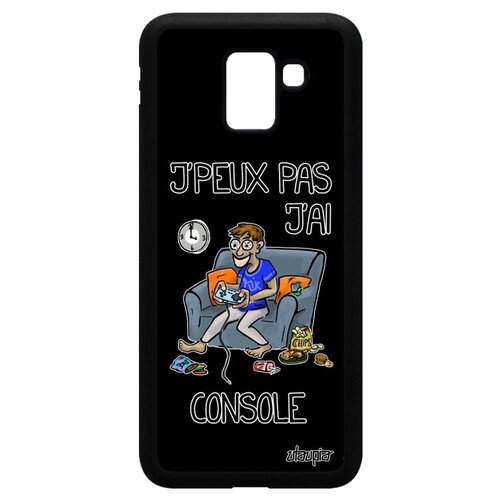 фото Чехол на телефон // galaxy j6 2018 // "не могу - у меня приставка!" комикс геймплей, utaupia, черный