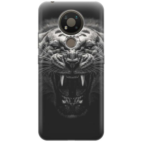 фото Cиликоновый чехол на nokia 3.4 / нокиа 3.4 с принтом "оскал тигра" gosso