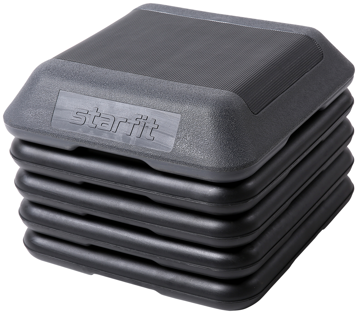 Степ-платформа Starfit Sp-401 40х40х30 см, 5-уровневая, квадратная, с обрезиненным покрытием