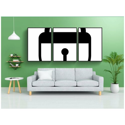 фото Набор модулных постеров для интерьера "замок, безопасность, значок" 60x90 см. в тубусе, без рамки lotsprints