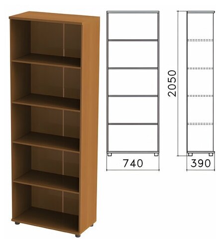 Шкаф (стеллаж) "Монолит", 740х390х2050 мм, 4 полки, цвет орех гварнери, ШМ44.3