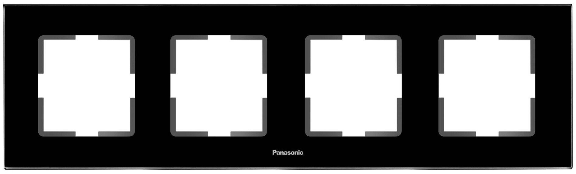 Рамка Panasonic Karre Plus (WKTF08043GG-RU) 4x гориз. мон. стекло черный (упак:1шт)