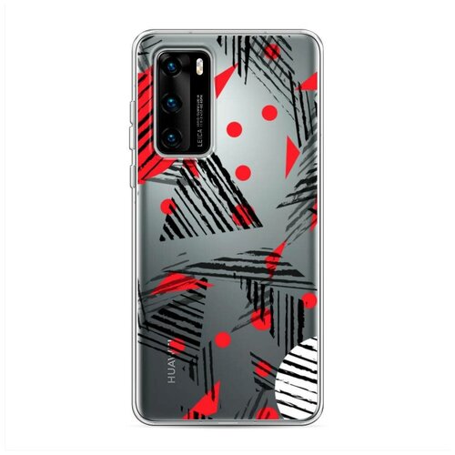 фото Силиконовый чехол "треугольники геометрия" на huawei p40 / хуавей п40 case place