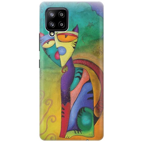 фото Re:pa чехол - накладка artcolor для samsung galaxy a42 с принтом "разноцветный котик"
