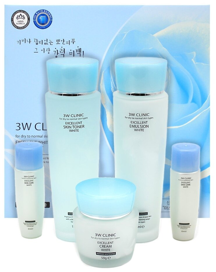 3W CLINIC   3  c    (, , ) Excellent White Skincare 3 kit Set, 3W CLINIC