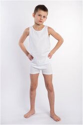 Нижнее белье для мальчика Diva Kids: комплект майка и трусы-боксеры, 6 мес -9 лет, 80 см, белый