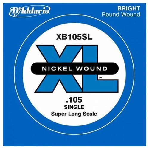 фото Xb105sl nickel wound отдельная струна для бас-гитары, никелированная, .105, super long, d'addario