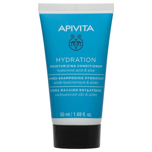 Apivita кондиционер Moisturizing Hyaluronic Acid & Aloe для всех типов волос увлажняющий с гиалуроновой кислотой и алоэ, 50 мл