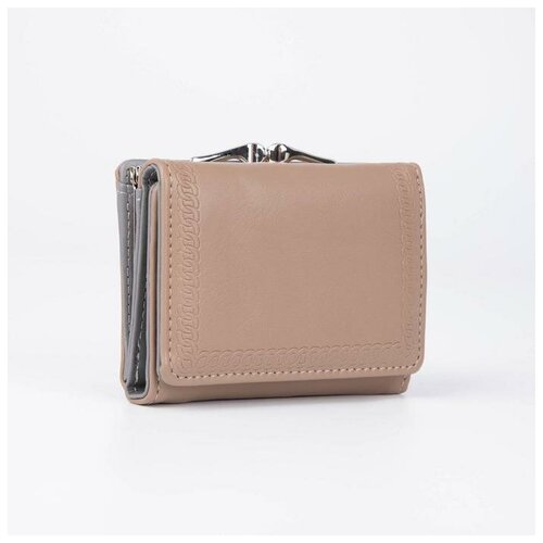 фото Кошелек на кнопке, цвет бежевый noname