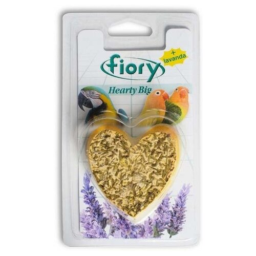 Fiory био-камень для птиц, с лавандой в форме сердца