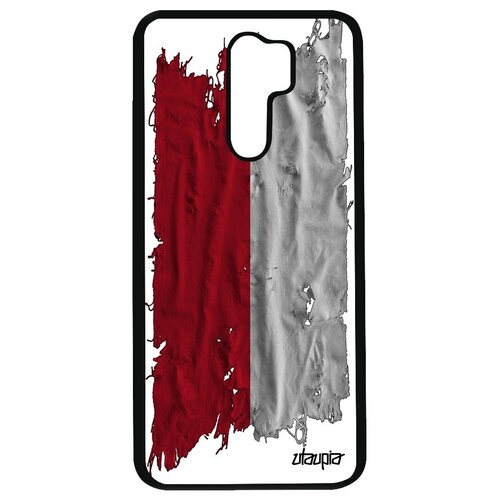 фото Защитный чехол на // xiaomi redmi 9 // "флаг монако на ткани" стиль страна, utaupia, белый