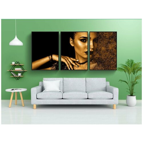 фото Набор модулных постеров для интерьера "женщина, портрет, лицо" 60x90 см. в тубусе, без рамки lotsprints